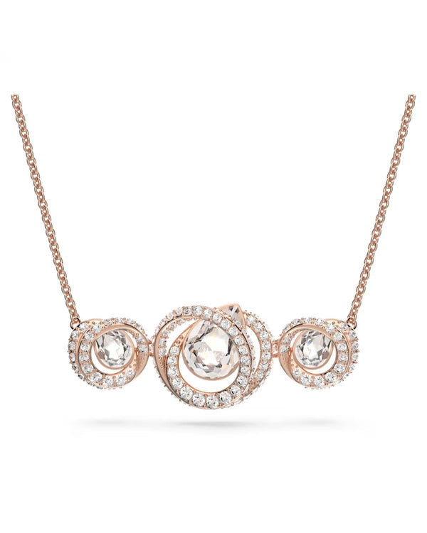 Generation necklace, White, Rose gold-tone plated