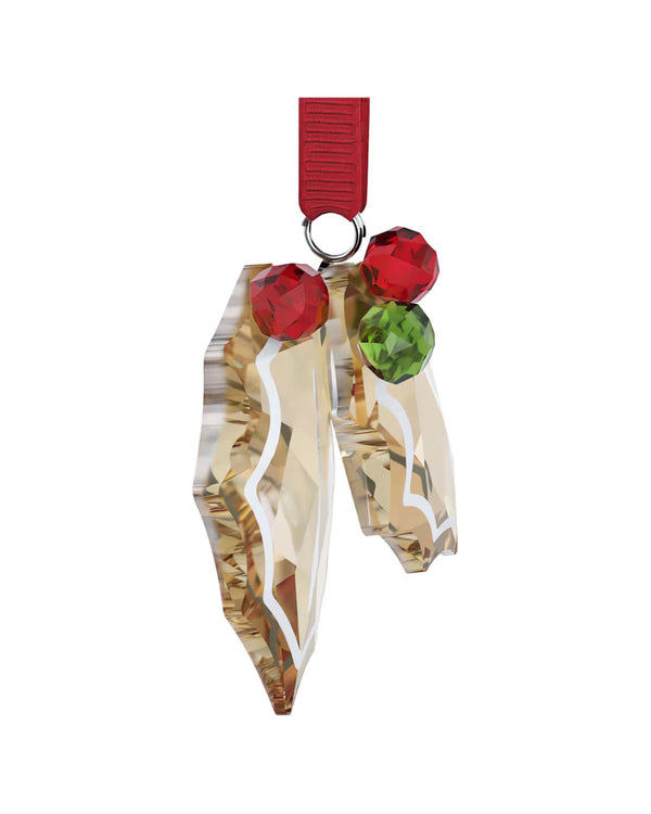 Holiday Cheers Gingerbread Holly Leaves Ornament