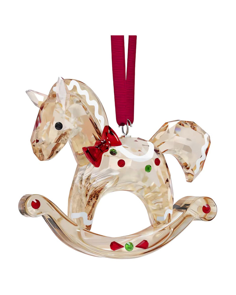 Holiday Cheers Gingerbread Rocking Horse Ornament