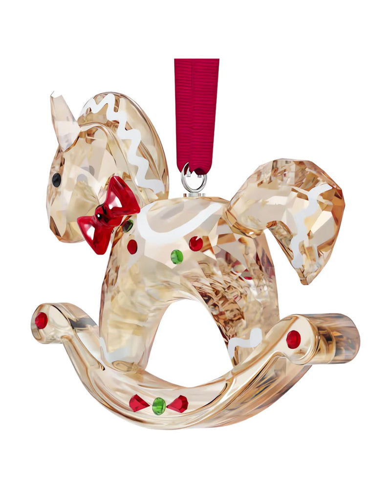 Holiday Cheers Gingerbread Rocking Horse Ornament