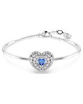 Hyperbola bangle Heart, Blue, Rhodium plated 5680393