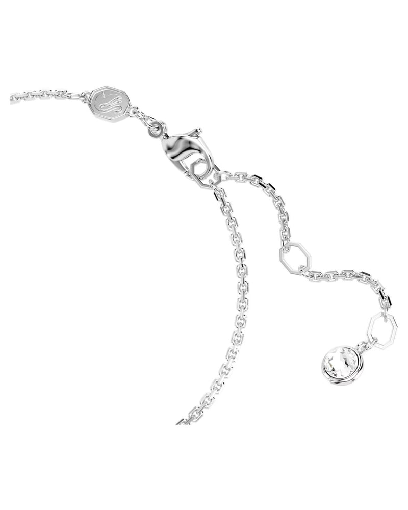 Hyperbola bracelet, Infinity, White, Rhodium plated