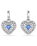 Hyperbola drop earrings Heart, Blue, Rhodium plated 5680392