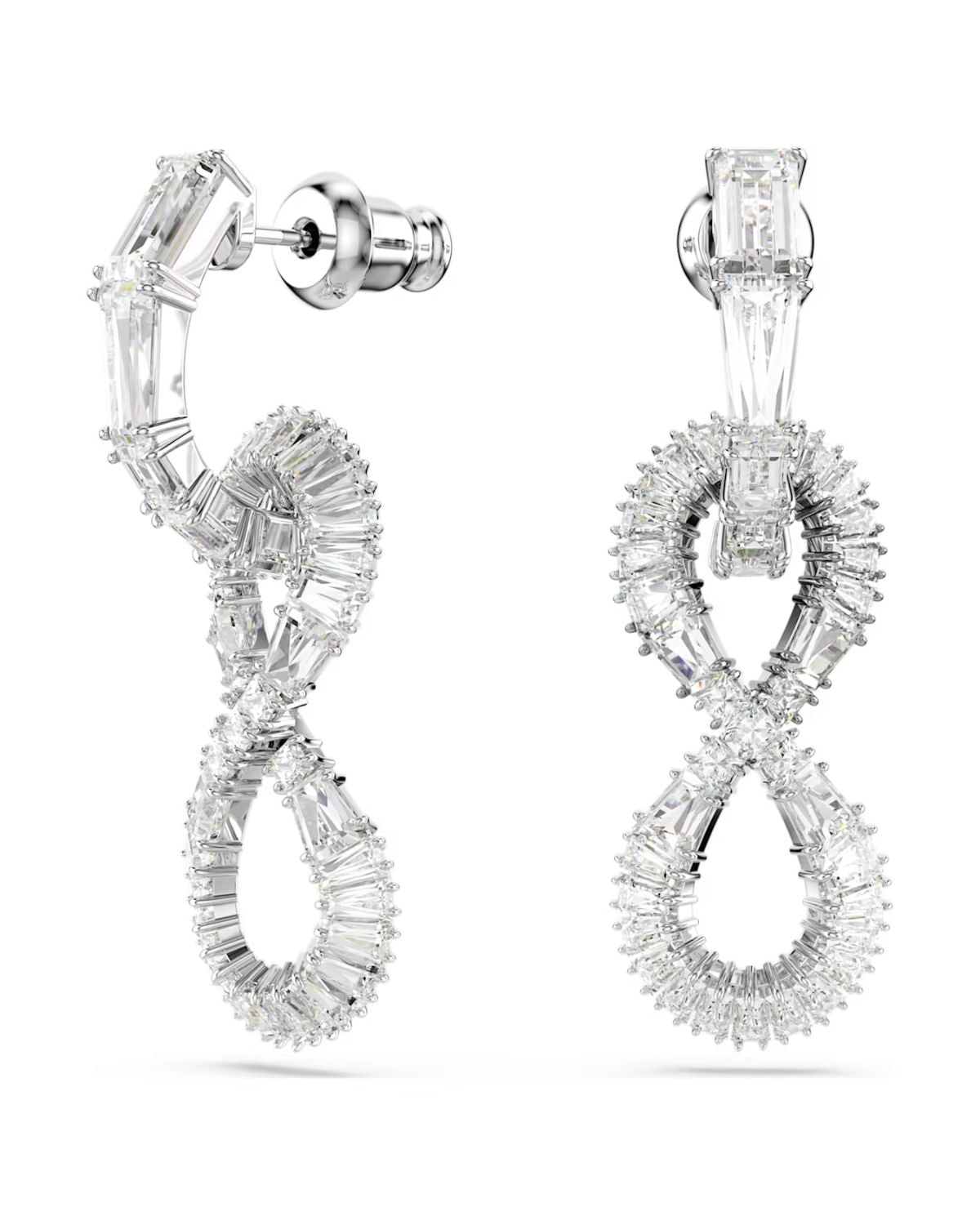 Hyperbola drop earrings Infinity, White, Rhodium plated 5679793