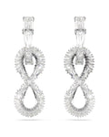 Hyperbola drop earrings Infinity, White, Rhodium plated 5679793
