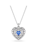 Idyllia pendant Heart, Blue, Rhodium plated 5680403