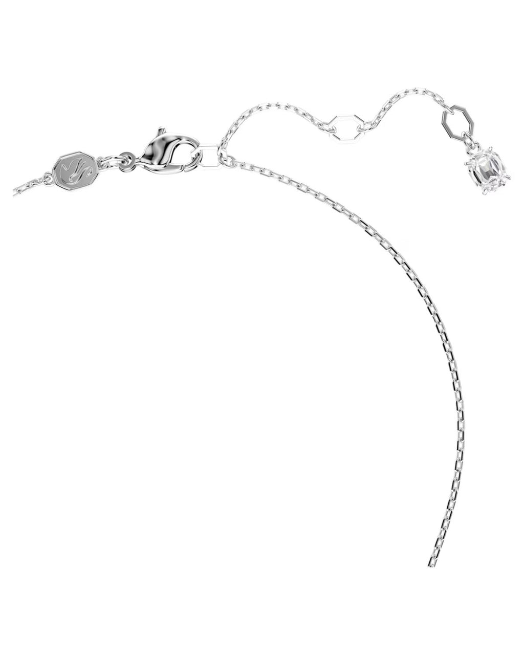 Idyllia pendant Heart, White, Rhodium plated 5684386