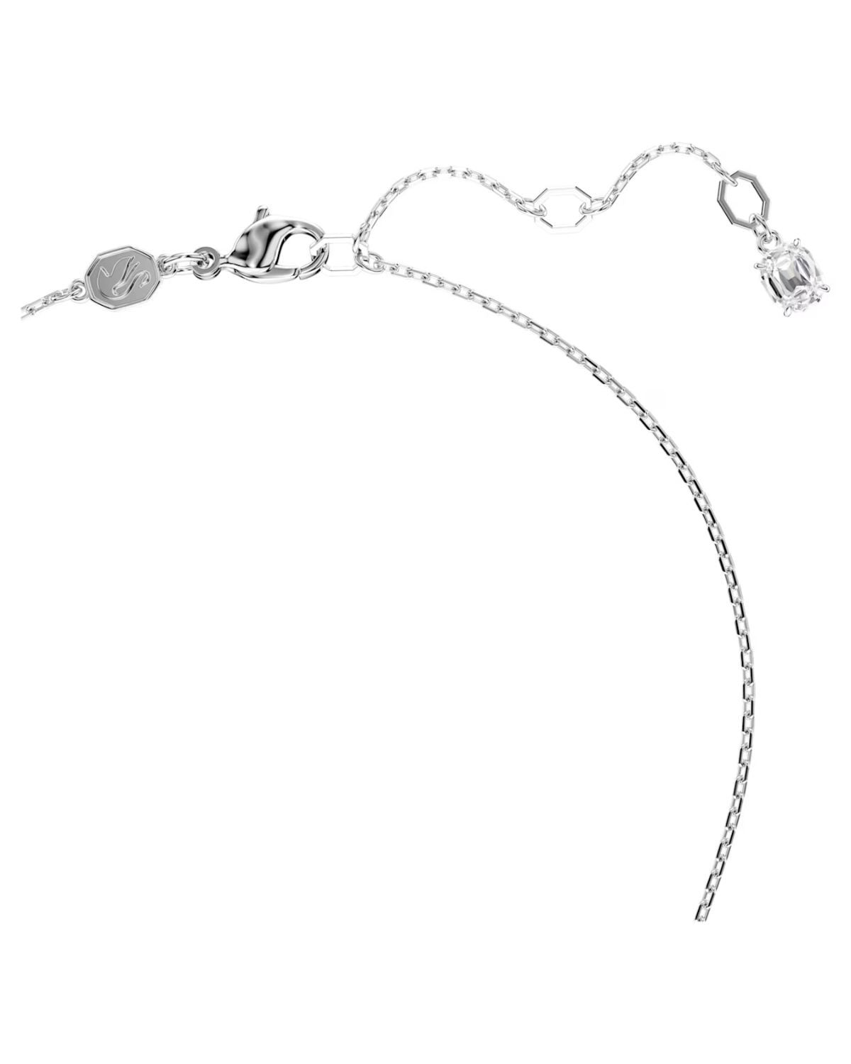 Idyllia pendant Heart, White, Rhodium plated 5684386