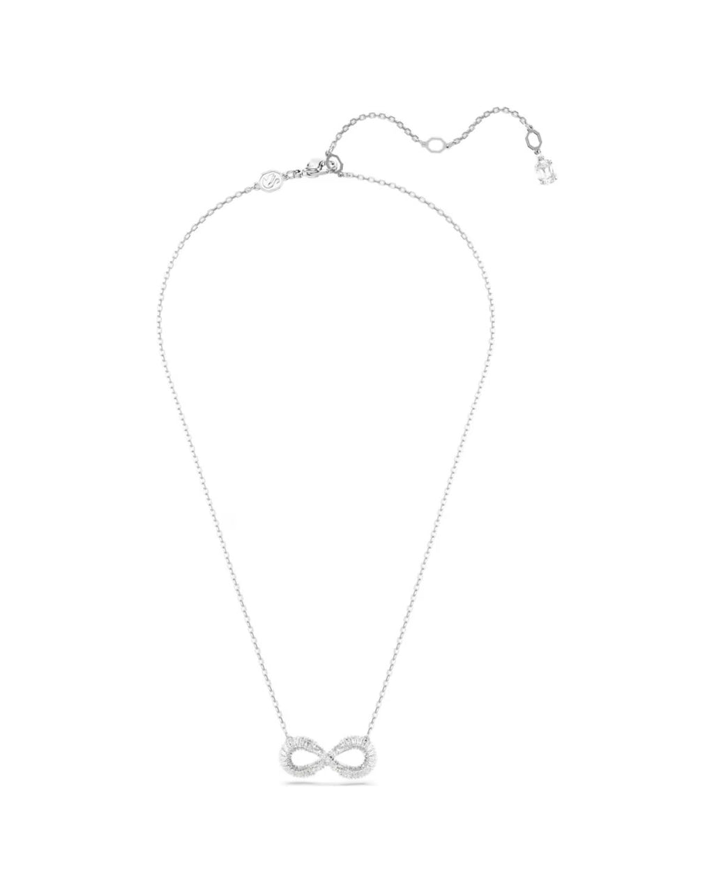 Hyperbola pendant Infinity, White, Rhodium plated 5679434