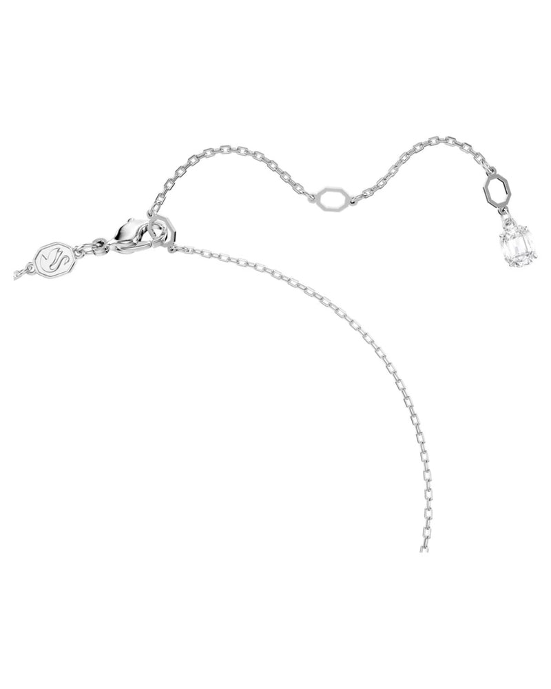 Hyperbola pendant, Infinity, White, Rhodium plated