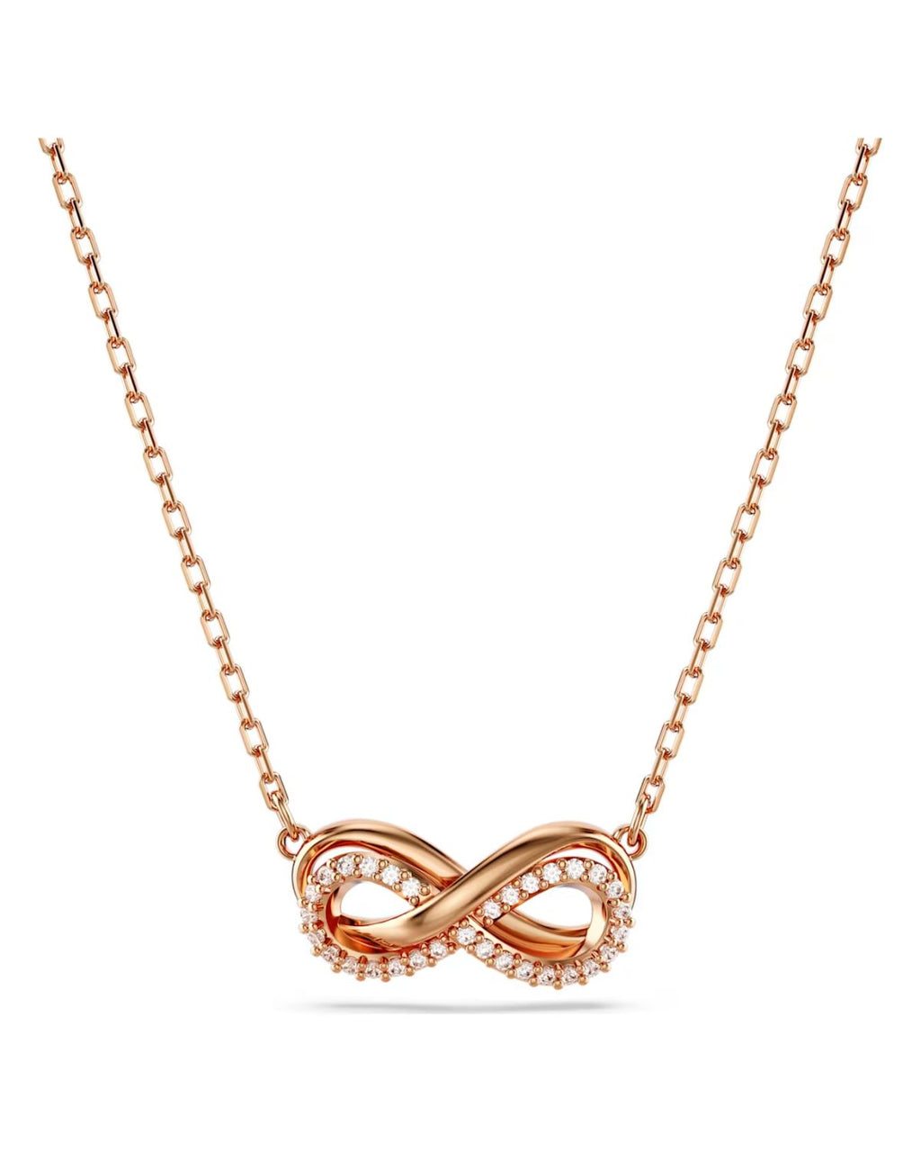 Hyperbola pendant Pavé, Infinity, White, 18k rose gold finish 5684084