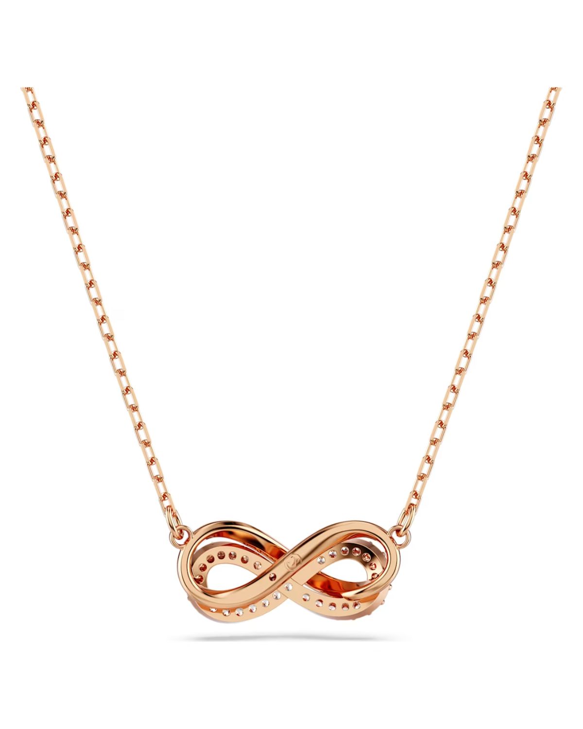 Hyperbola pendant Pavé, Infinity, White, 18k rose gold finish 5684084