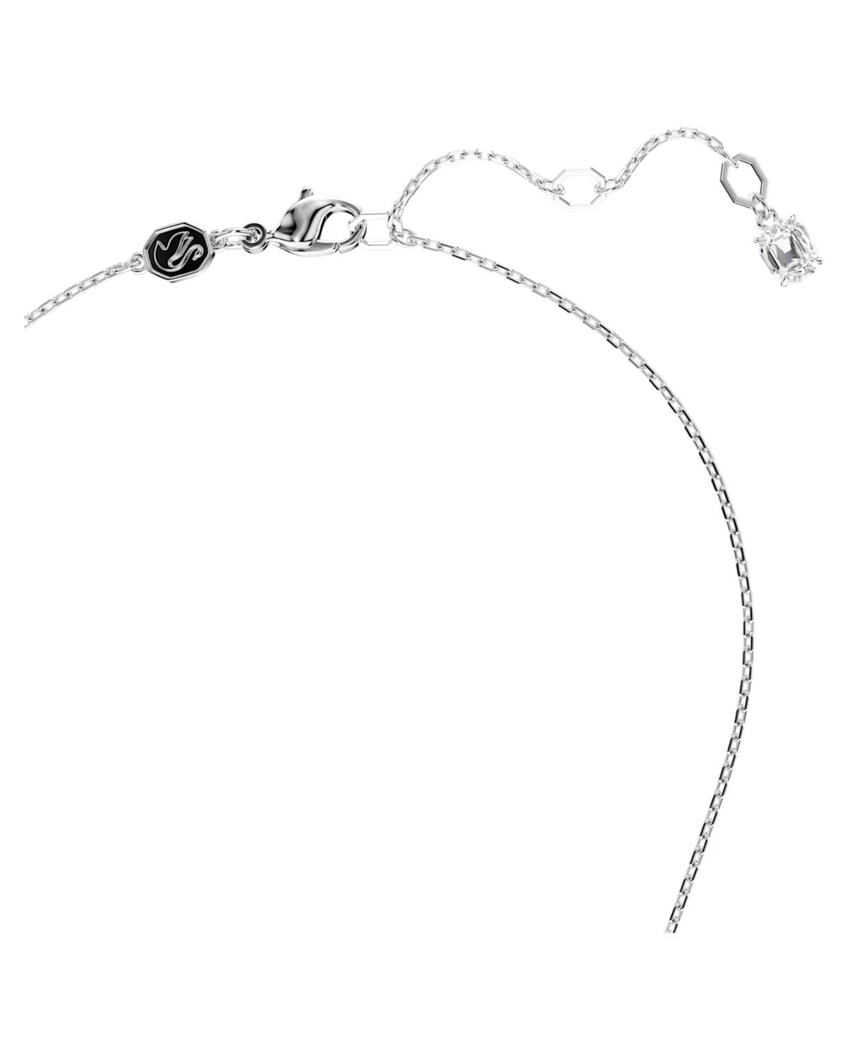 Idyllia set Crystal pearl, Heart, White, Rhodium plated 5684383