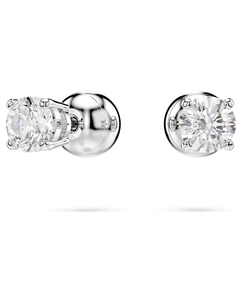Hyperbola set, Heart, White, Rhodium plated