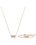 Hyperbola set Infinity, White, Rose gold-tone plated 5682483