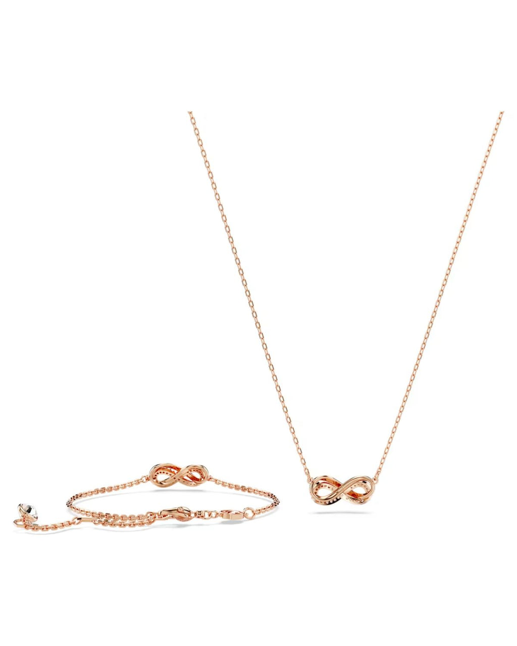 Hyperbola set Infinity, White, Rose gold-tone plated 5682483