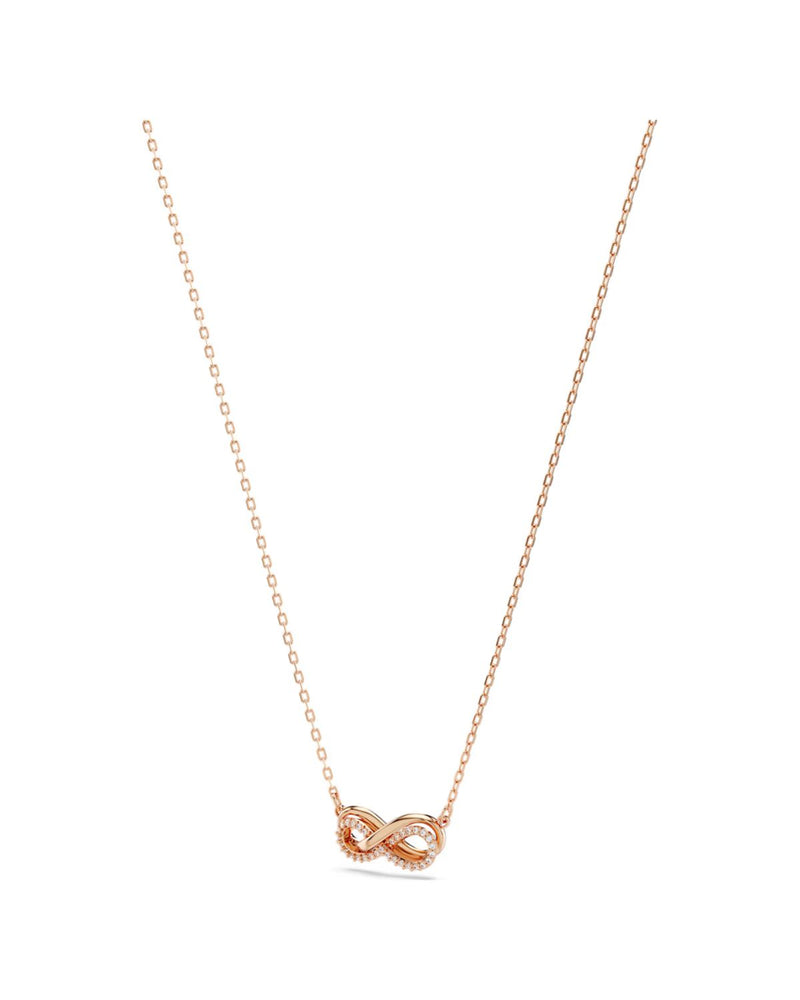 Hyperbola set, Infinity, White, Rose gold-tone plated