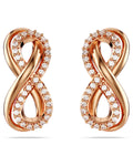 Hyperbola stud earrings Infinity, White, 18k rose gold finish 5684085