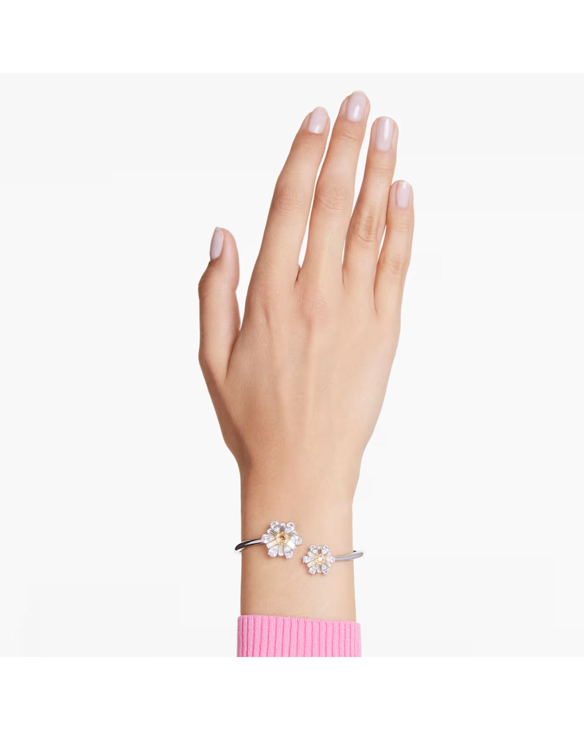 Idyllia bangle Flower, Yellow, Rhodium plated 5679937