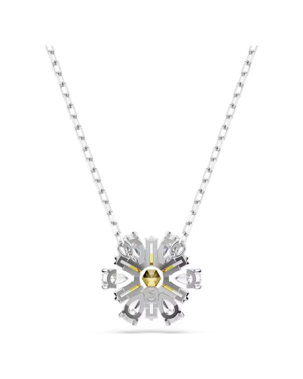 Idyllia pendant, Flower, Yellow, Rhodium plated