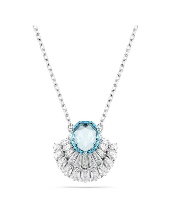 Idyllia pendant, Shell, Blue, Rhodium plated