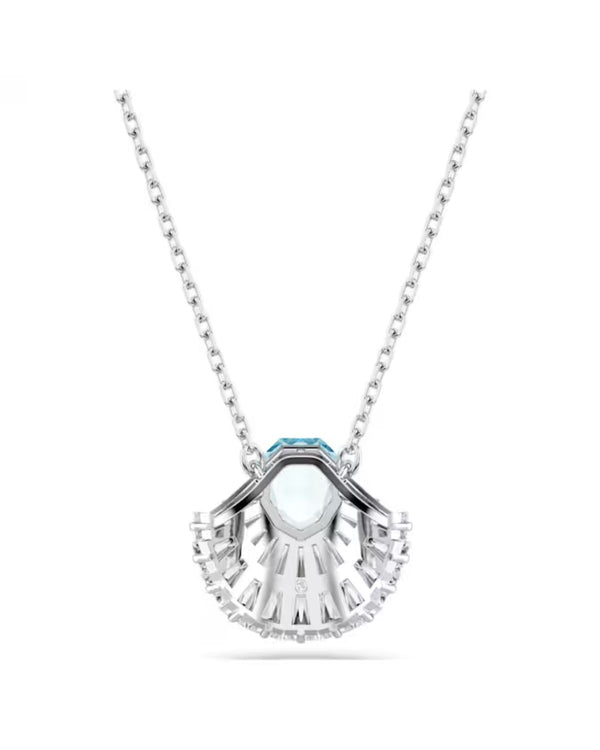 Idyllia pendant, Shell, Blue, Rhodium plated