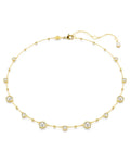 Imber necklace Round cut, Scattered design, White, 18k gold finish 5680090