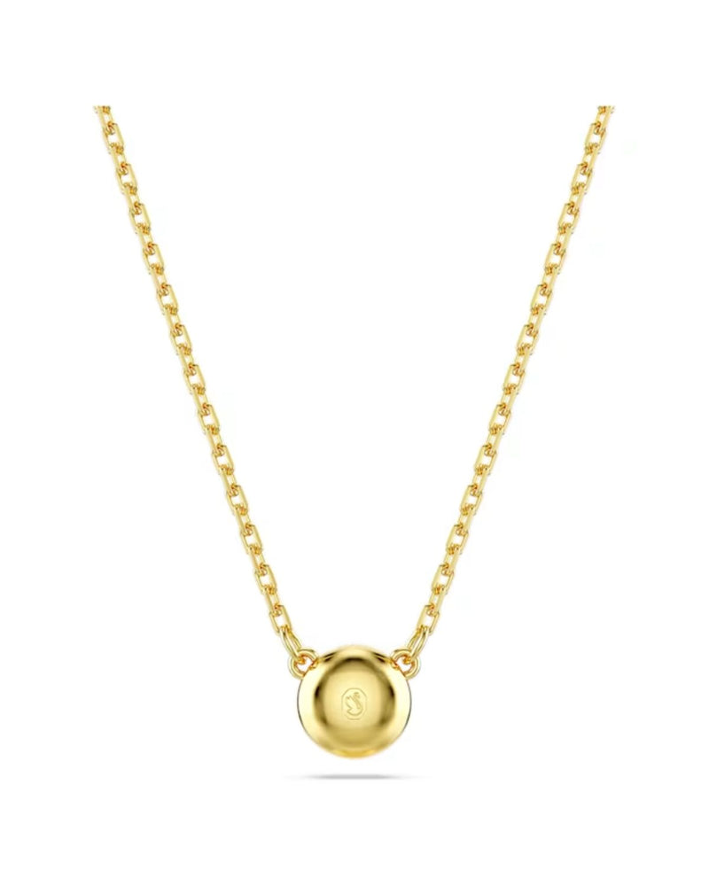 Imber pendant, Round cut, White, Gold-tone plated