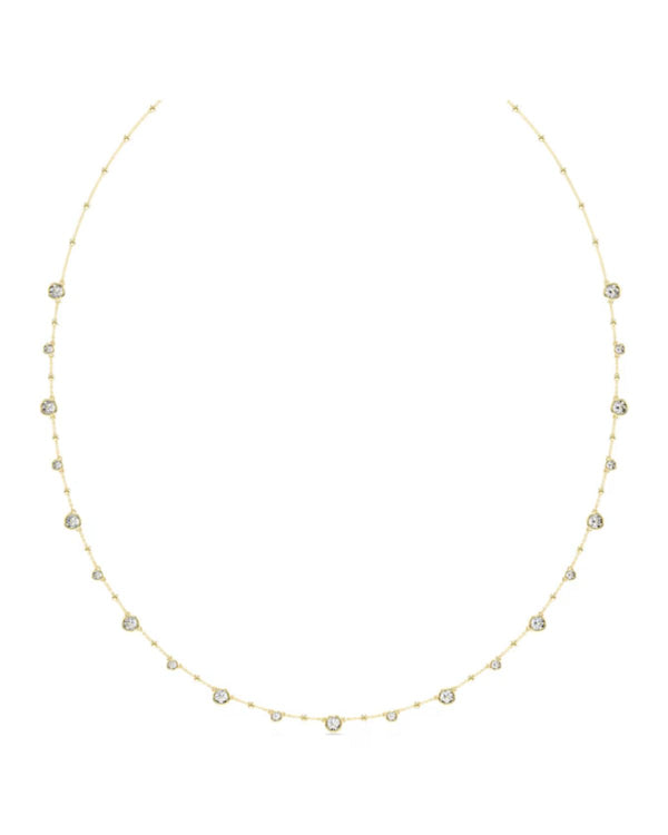 Imber strandage, Round cut, White, Gold-tone plated