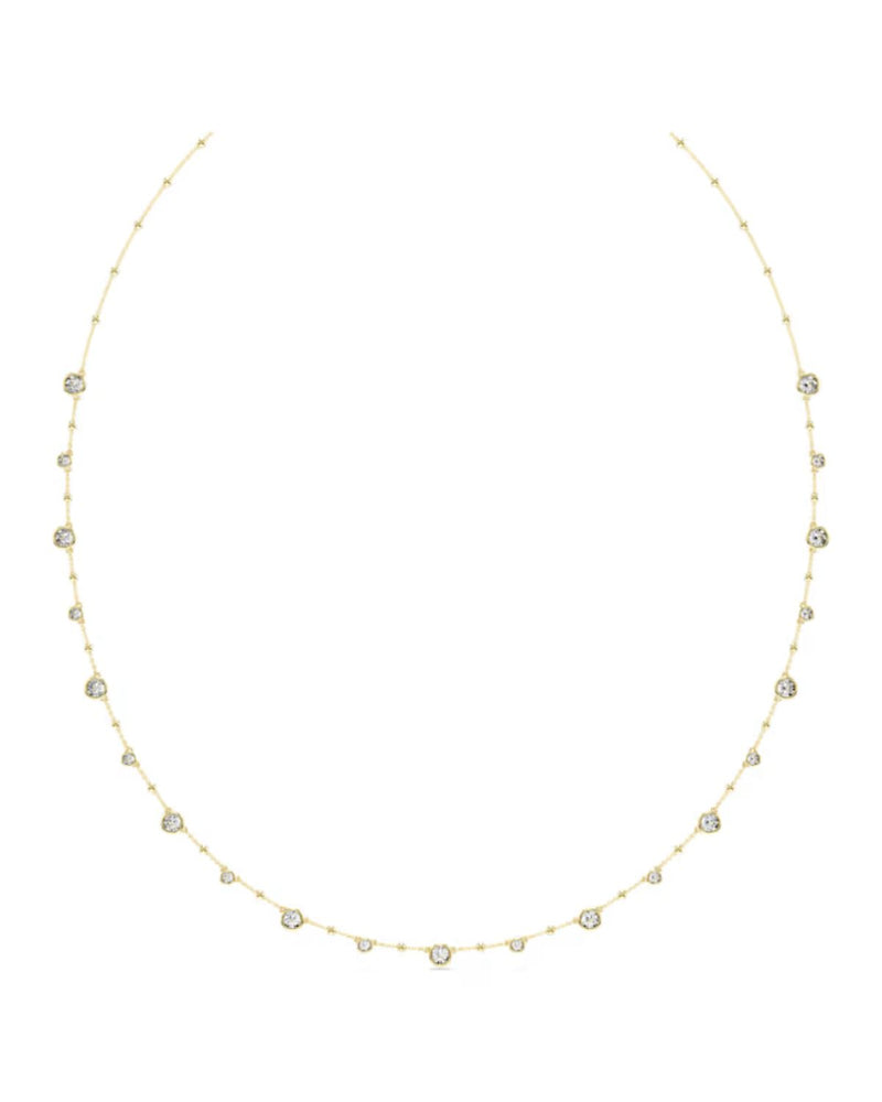 Imber strandage, Round cut, White, Gold-tone plated