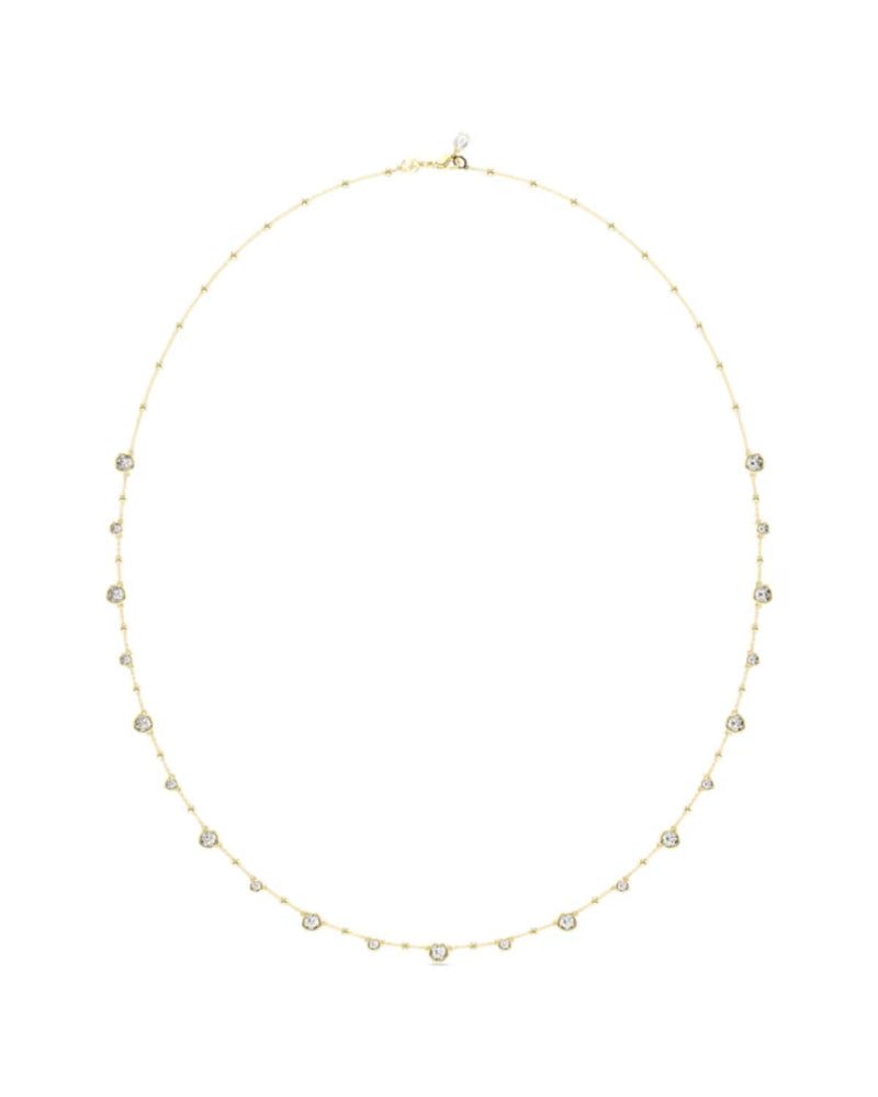 Imber strandage, Round cut, White, Gold-tone plated