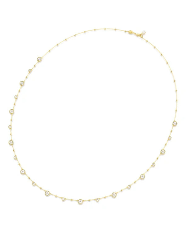 Imber strandage, Round cut, White, Gold-tone plated