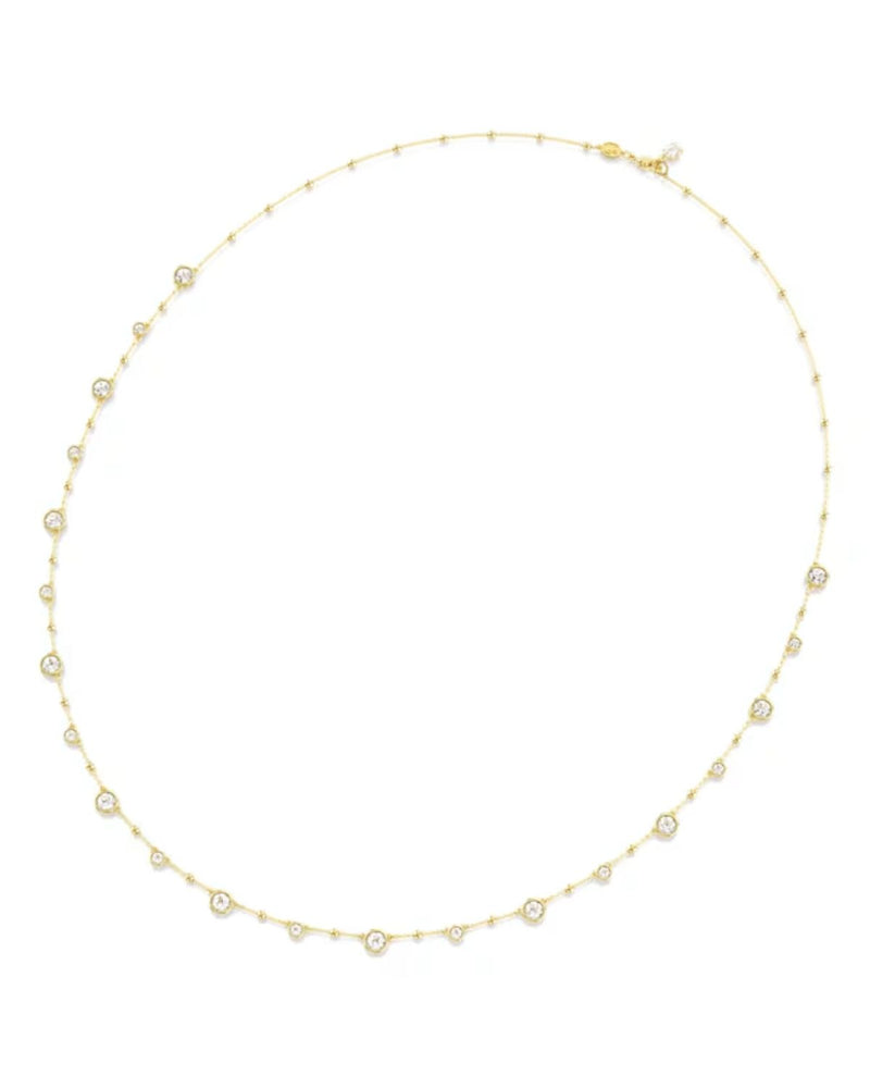 Imber strandage, Round cut, White, Gold-tone plated