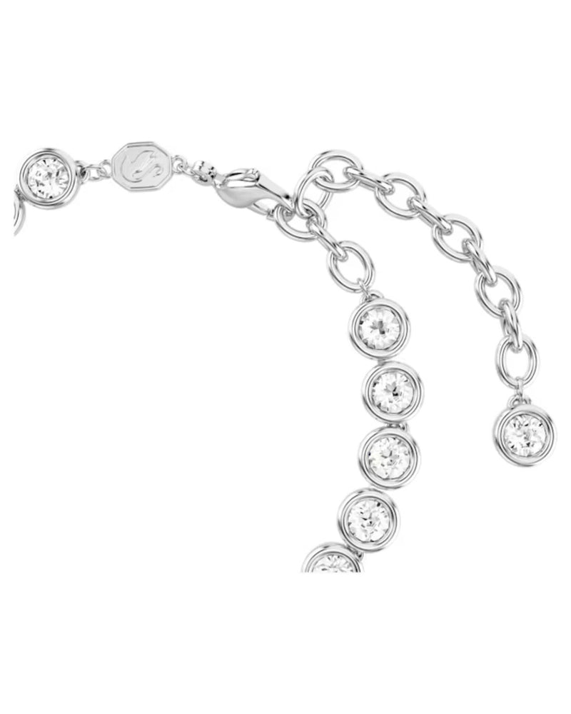 Imber Tennis bracelet, Round cut, White, Rhodium plated