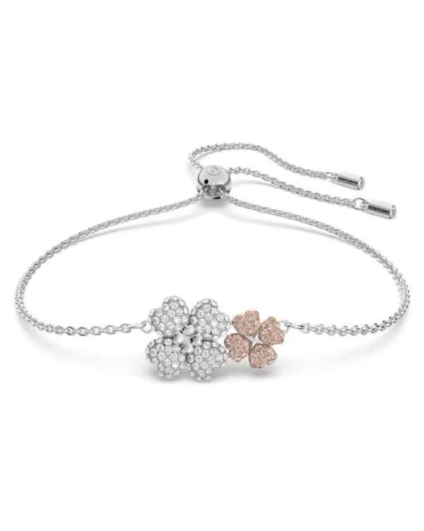 Latisha bracelet, Flower, Multicolored, Rhodium plated