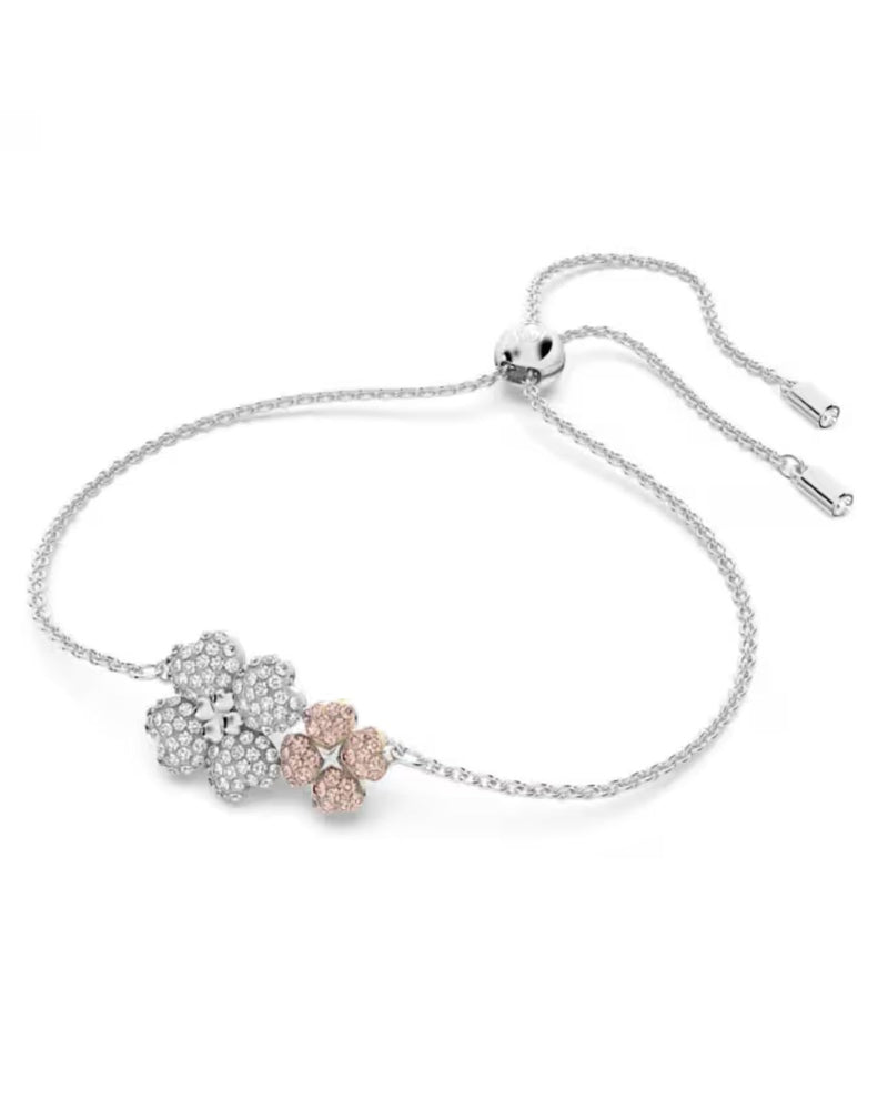 Latisha bracelet, Flower, Multicolored, Rhodium plated