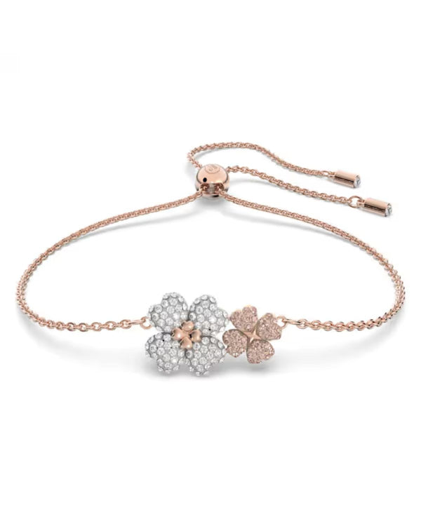 Latisha bracelet, Flower, Multicolored, Rose gold-tone plated