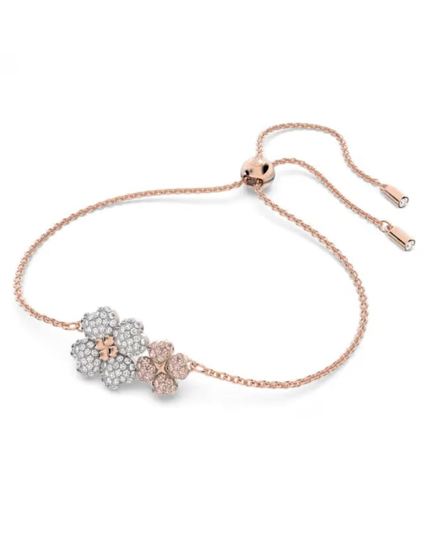 Latisha bracelet, Flower, Multicolored, Rose gold-tone plated