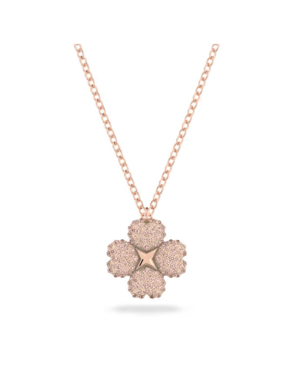 Latisha pendant, Flower, Pink, Rose gold-tone plated