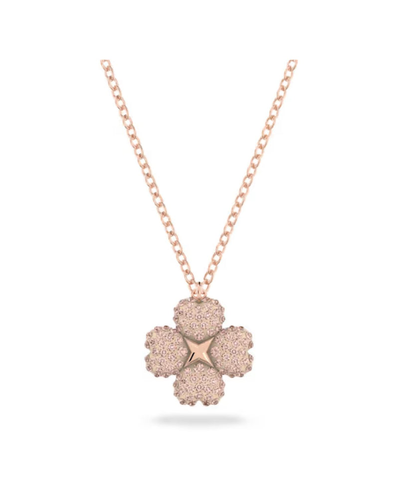 Latisha pendant, Flower, Pink, Rose gold-tone plated