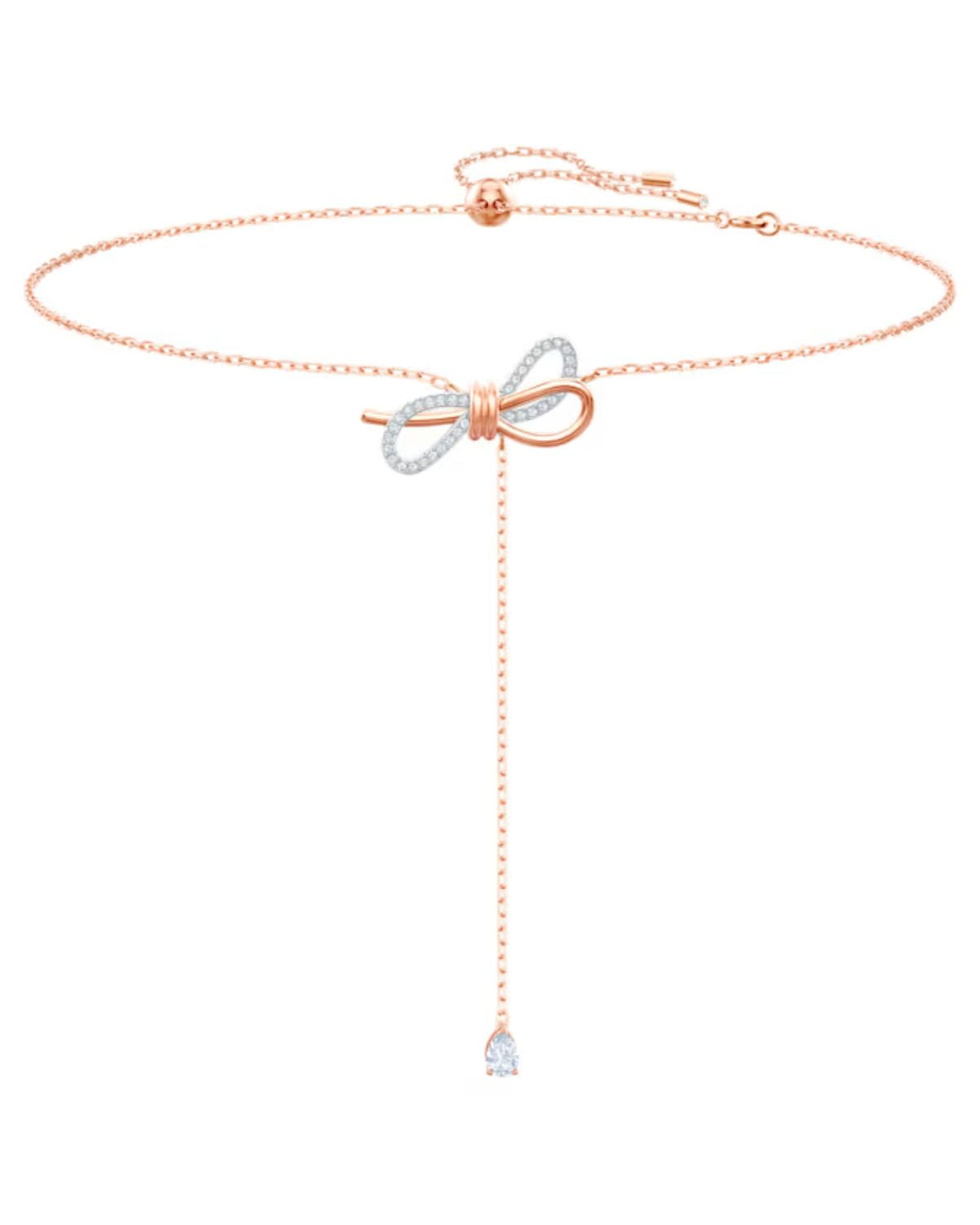 Lifelong Bow necklace Bow, White, Mixed metal finish 5447082