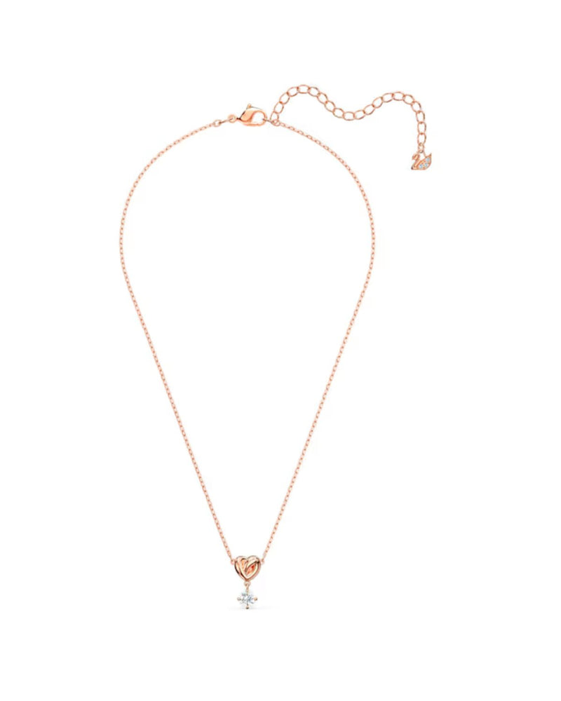 Lifelong Heart pendant, White, Rose gold-tone plated