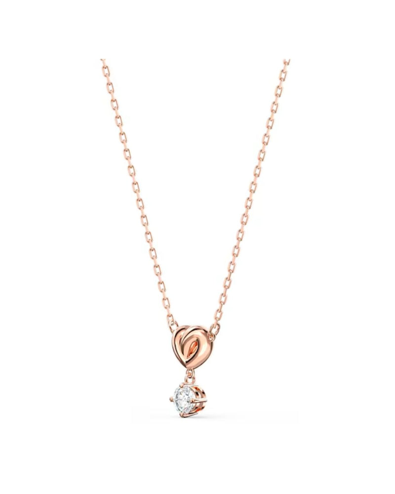 Lifelong Heart pendant, White, Rose gold-tone plated