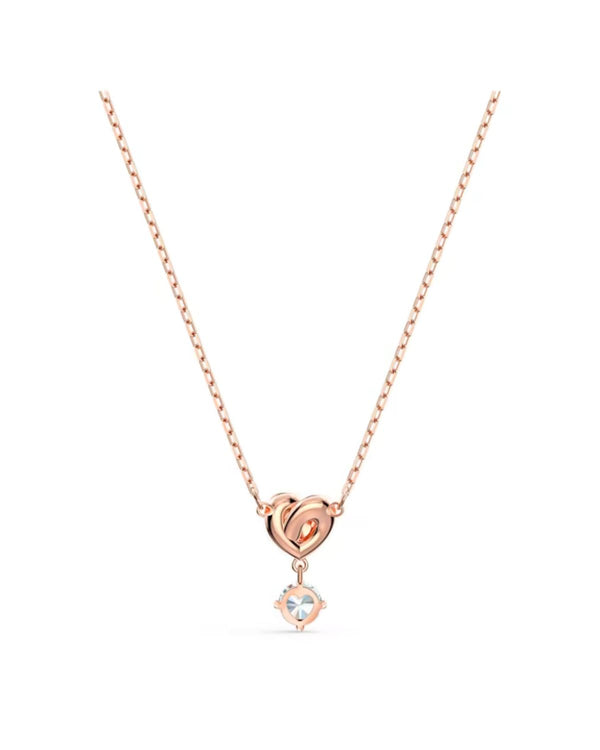 Lifelong Heart pendant, White, Rose gold-tone plated