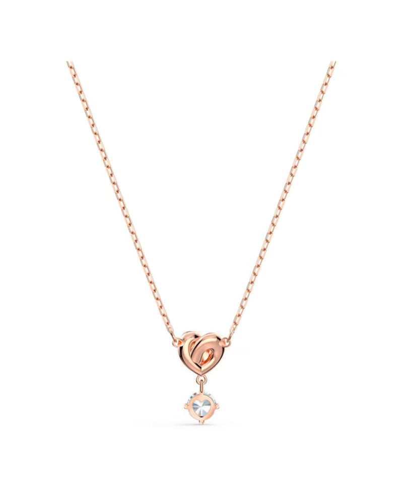 Lifelong Heart pendant, White, Rose gold-tone plated