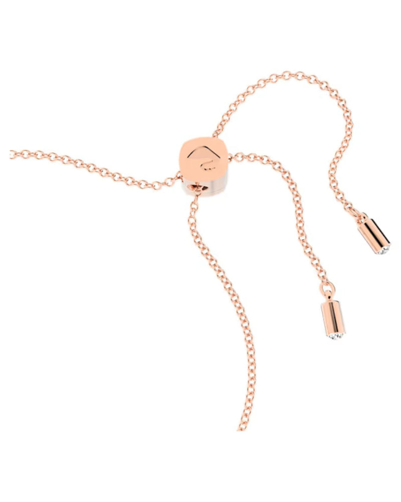 Lilia bracelet, Butterfly, White, Rose gold-tone plated