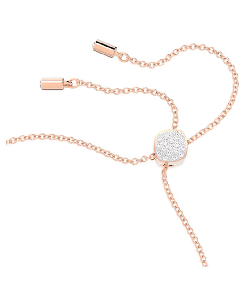 Lilia bracelet, Butterfly, White, Rose gold-tone plated