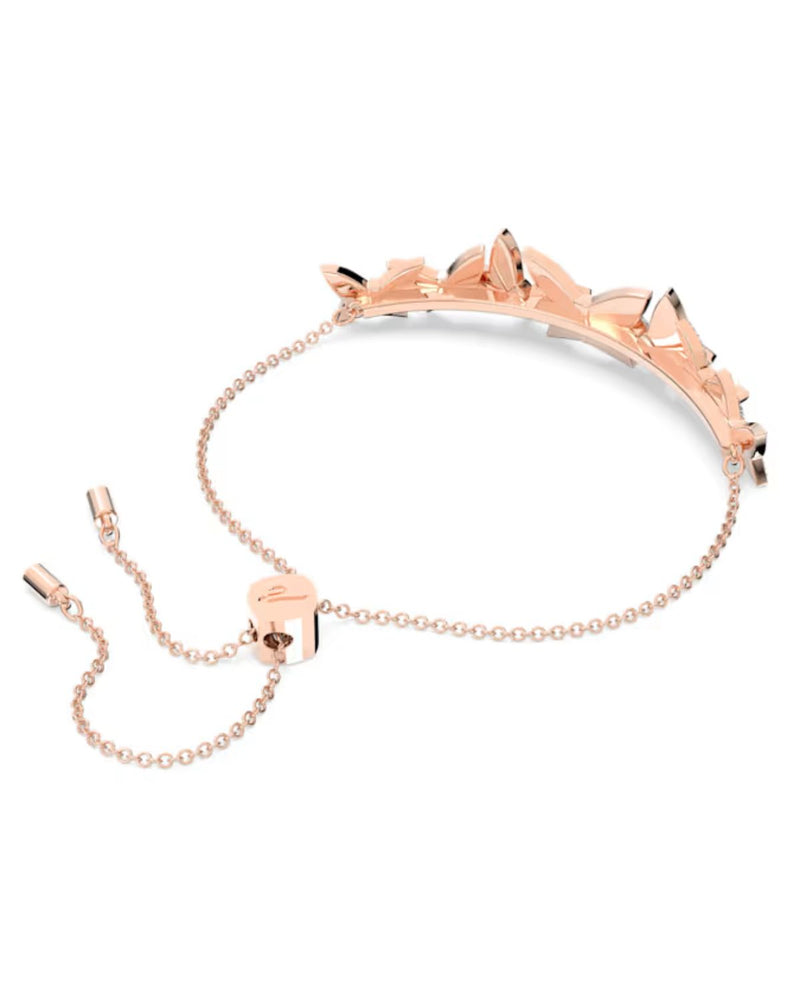 Lilia bracelet, Butterfly, White, Rose gold-tone plated