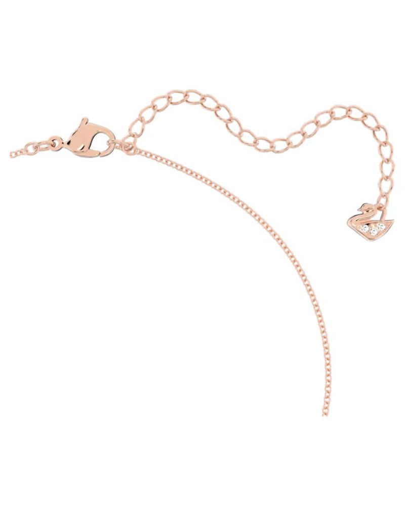 Lilia necklace, Butterfly, White, Rose gold-tone plated