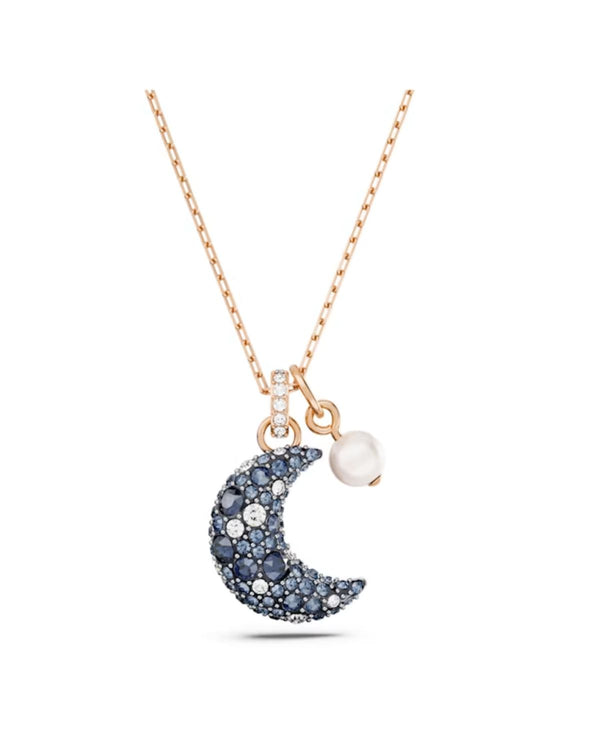 Luna pendant, Moon, Multicolored, Rose gold-tone plated